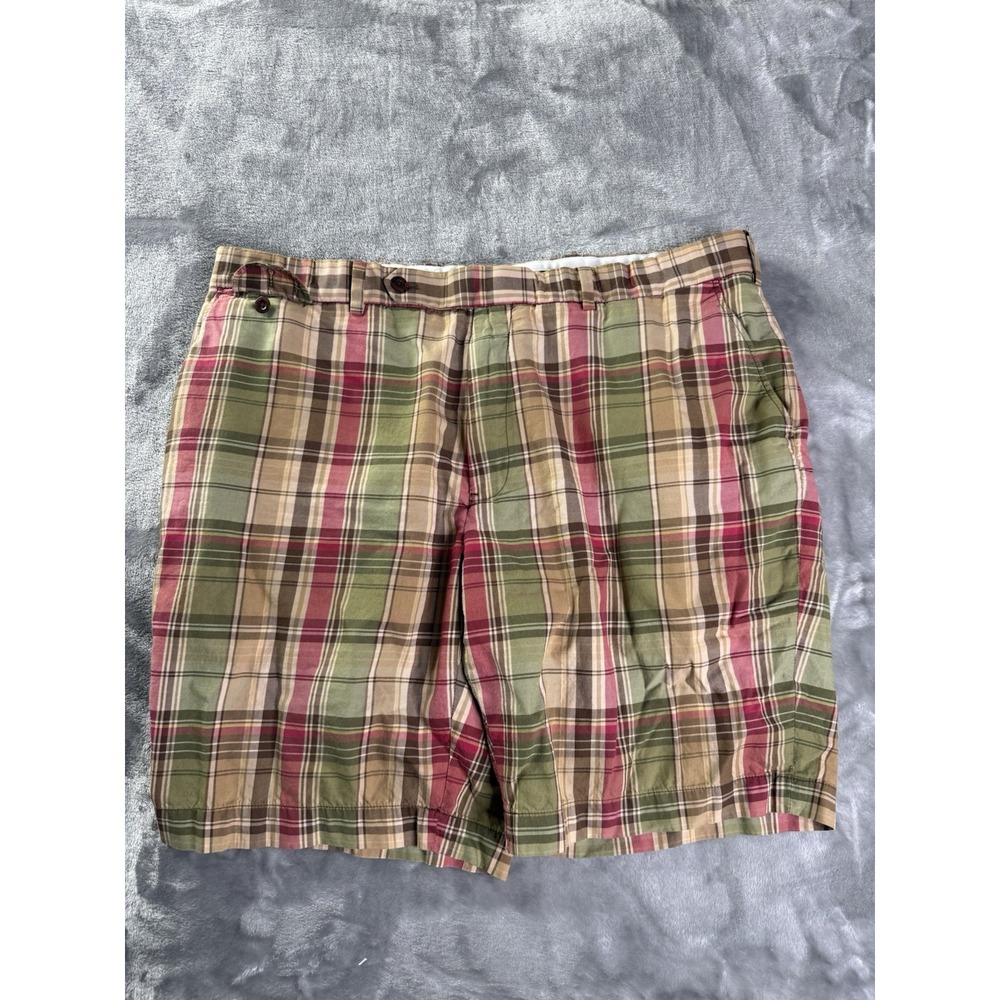 Polo Golf Ralph Lauren Classic Madras Plaid Pattern Line Bermuda Shorts Sz 40